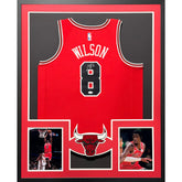 Caleb Wilson Framed Signed Chicago Bulls Jersey JSA Autographed