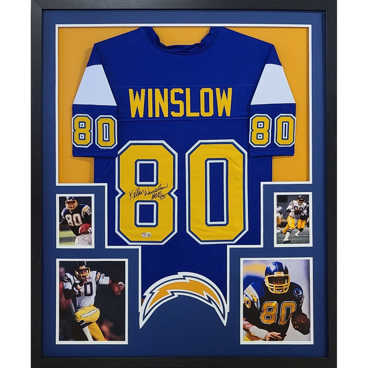 Kellen Winslow Framed Jersey Beckett Autographed Signed Chargers