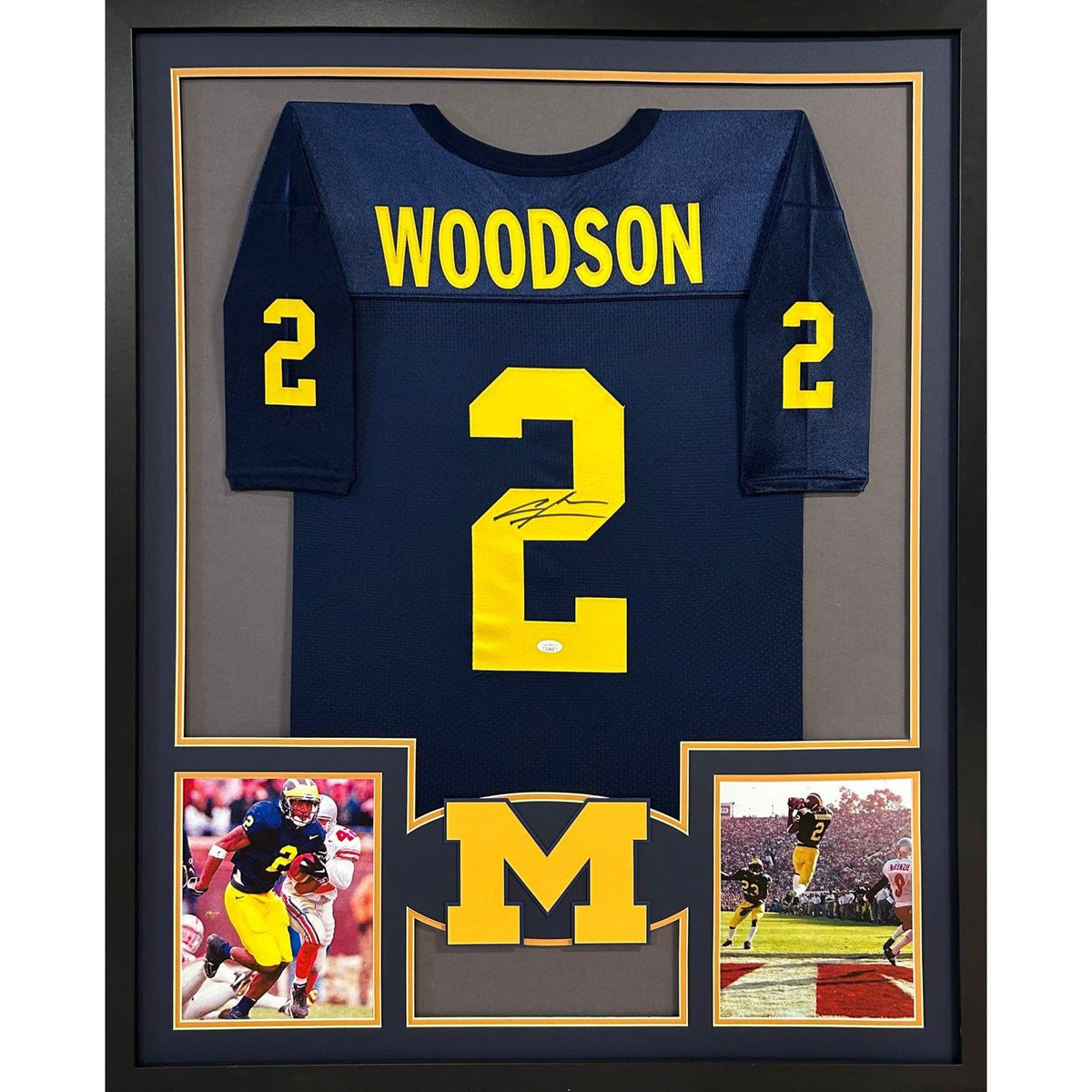 Charles Woodson Framed Signed Jersey JSA Autographed Michigan HW