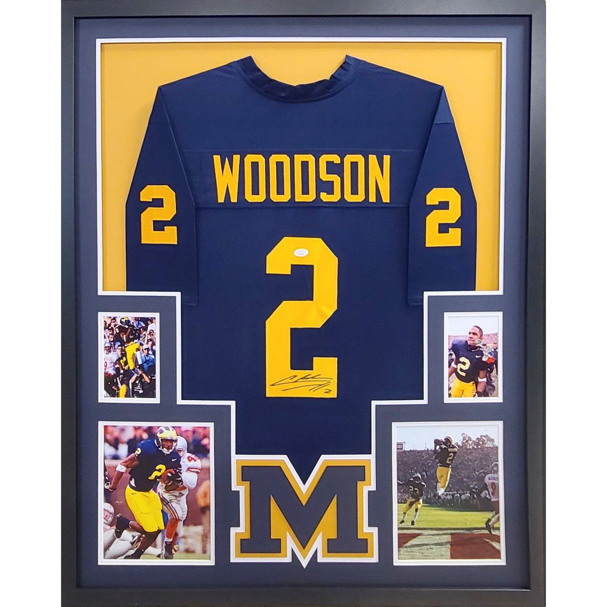 Charles Woodson Framed Signed Jersey JSA Autographed Michigan 4P