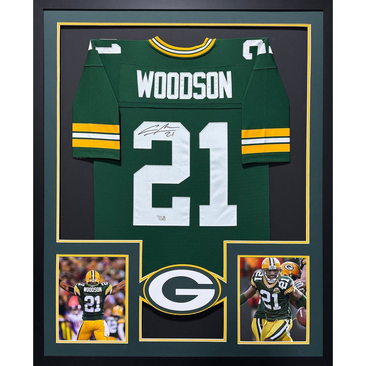 Charles Woodson Framed Signed Jersey Fanatics Autographed Packers 2P