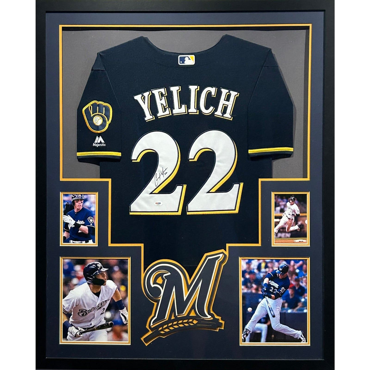 Christian Yelich Framed Signed Jersey PSA/DNA Autographed Milwaukee Brewers