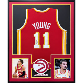 Trae Young Framed JSA Signed Atlanta Hawks Jersey Autographed