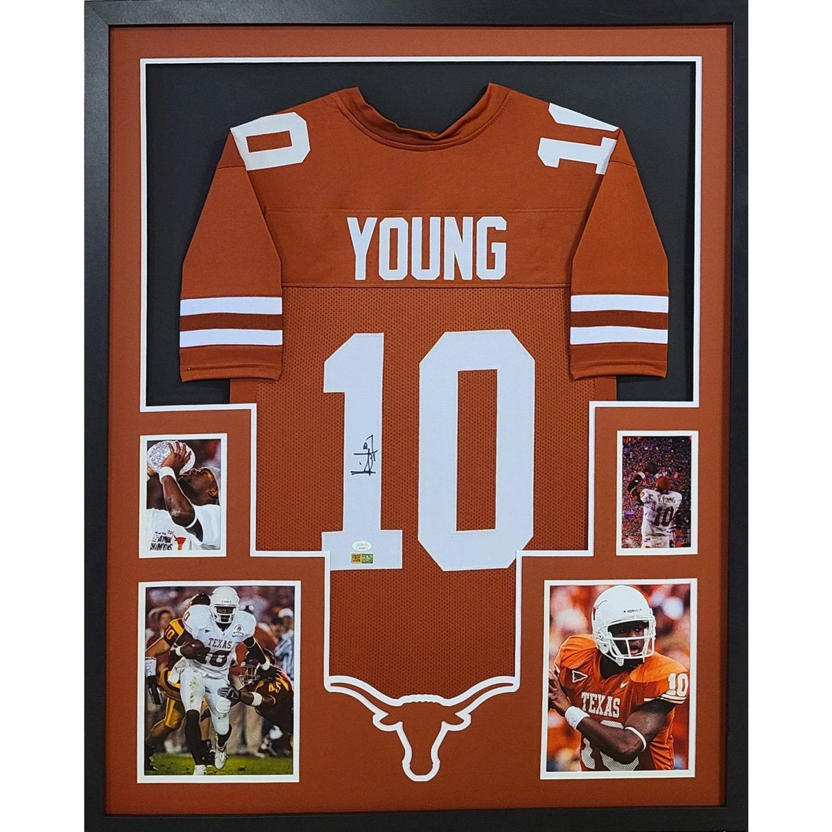 Vince Young Signed Framed Jersey Autographed Texas Longhorns JSA COA