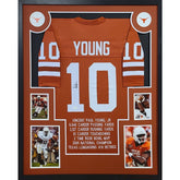 Vince Young Signed Framed Stat Jersey Autographed Texas Longhorns JSA COA