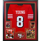 Steve Young Signed Framed Red Jersey San Francisco 49ers JSA Autographed