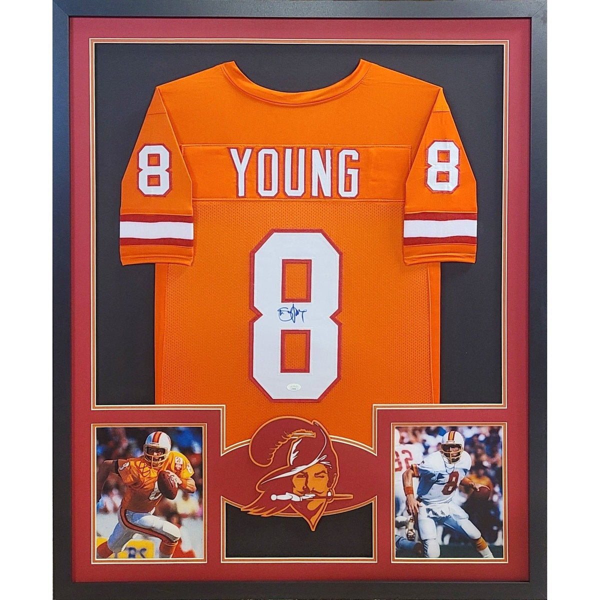 Steve Young Signed Framed Jersey JSA Autographed TB Buccaneers Creamsicle