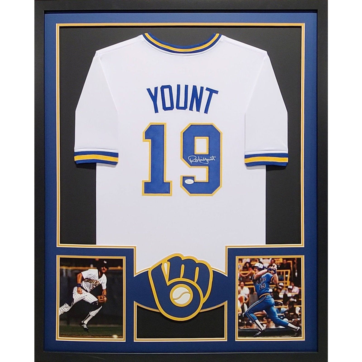 Robin Yount Framed Signed Jersey JSA Autographed Milwaukee Brewers