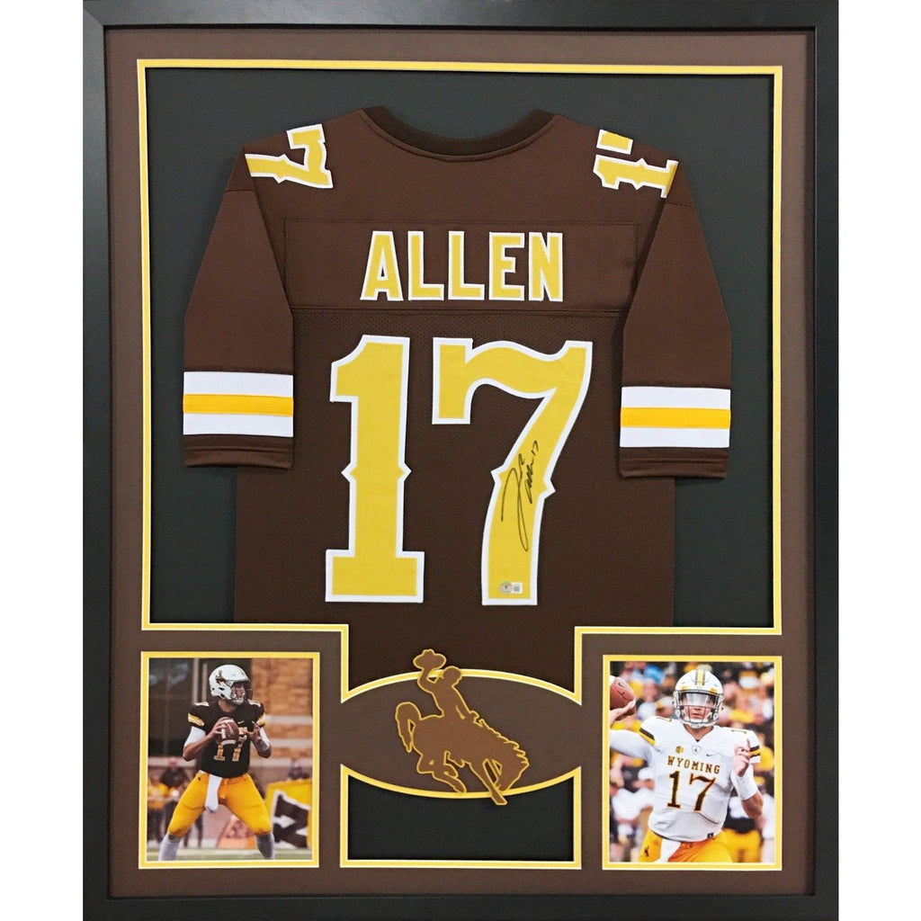 Josh Allen Framed White Jersey Beckett Autographed Signed Buffalo Bill