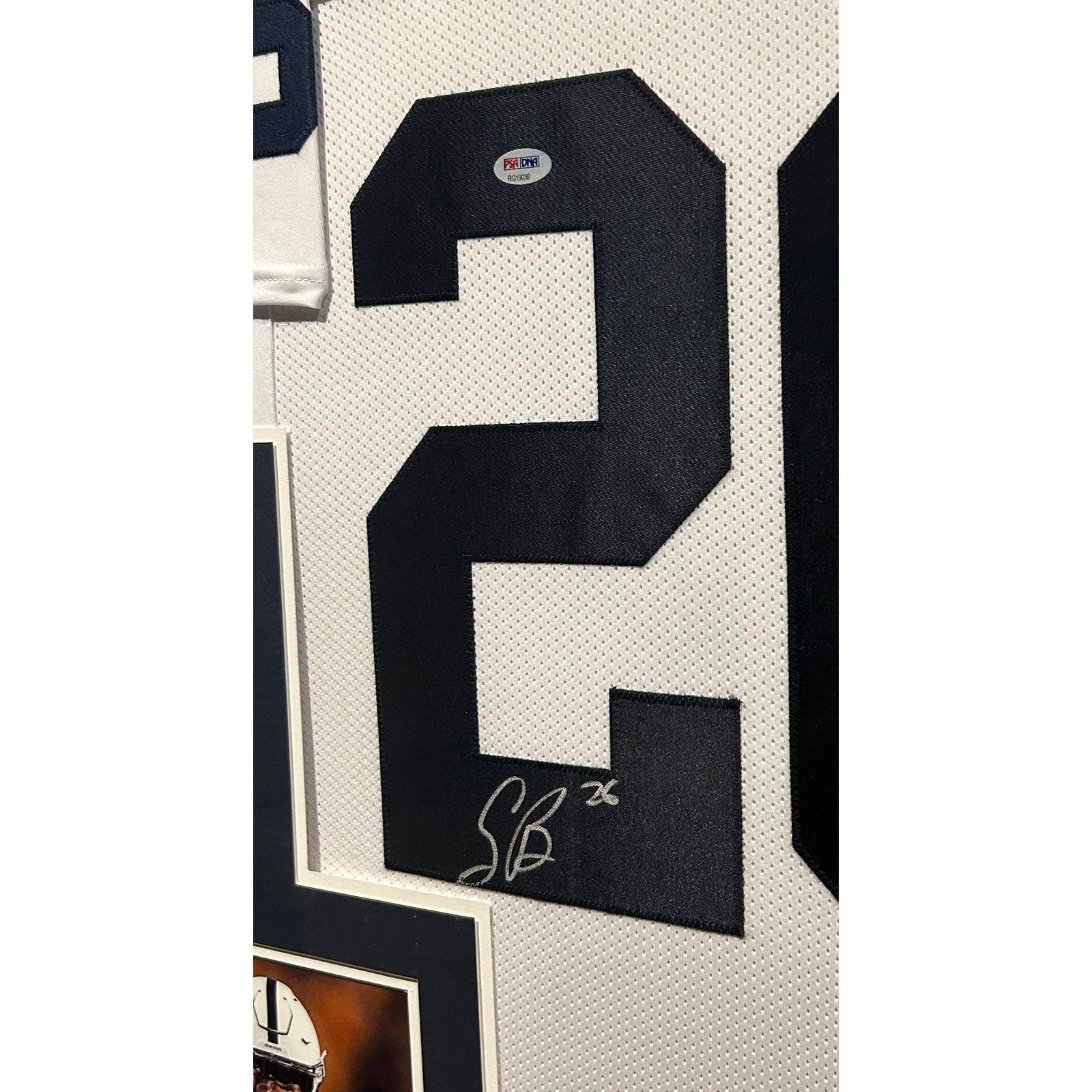 Saquon Barkley Framed Jersey PSA/DNA Autographed Signed Penn State Gia