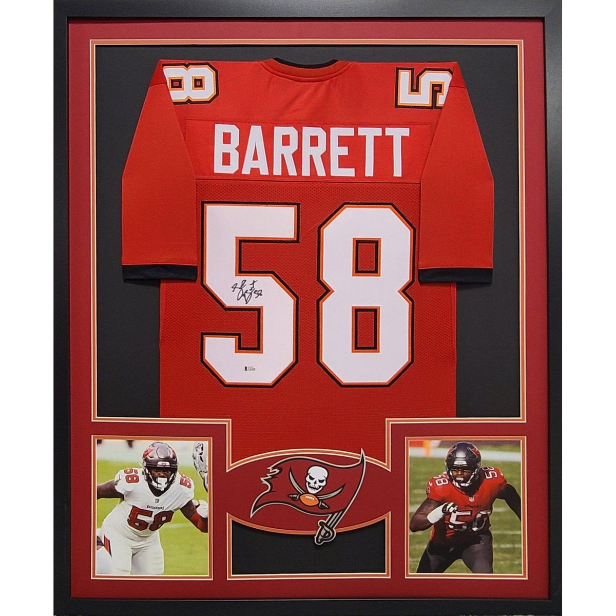 Shaquil Barrett Framed Signed Jersey Beckett Autographed Tampa Bay Buccaneers Shaq