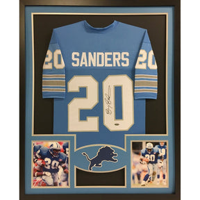 Barry Sanders Framed Signed Jersey Tristar Autographed Detroit Lions