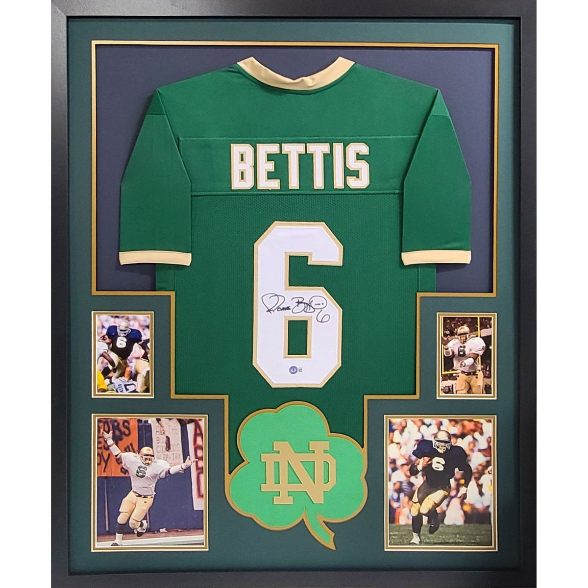 Jerome Bettis Framed Signed Jersey Beckett Autographed Notre Dame