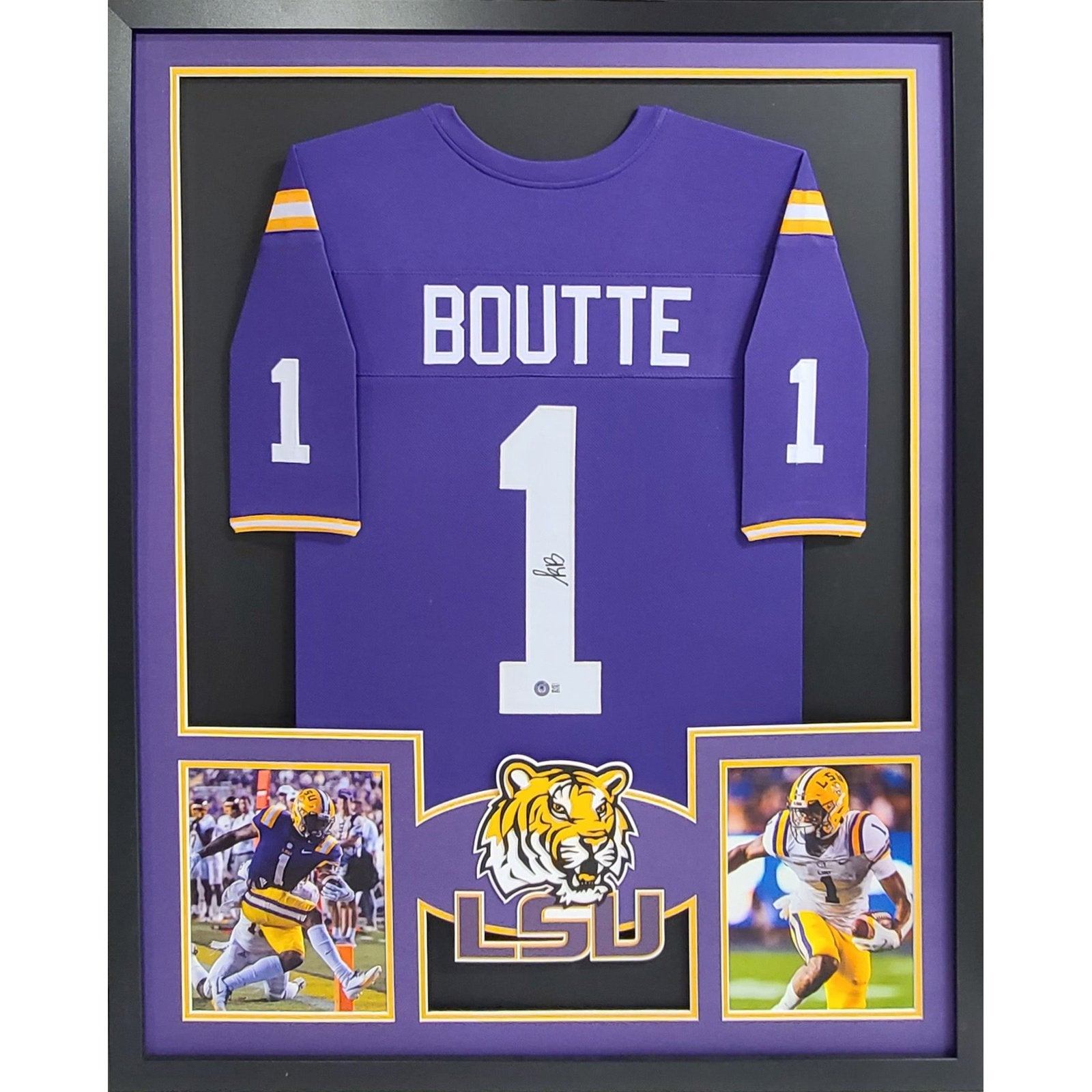 Kayshon Boutte Framed Signed Jersey Beckett Autographed Signed LSU