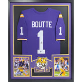 Kayshon Boutte Framed Signed Jersey Beckett Autographed Signed LSU