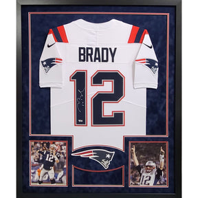 Framed Tom Brady Michigan Wolverines Autographed White Nike Game Jersey