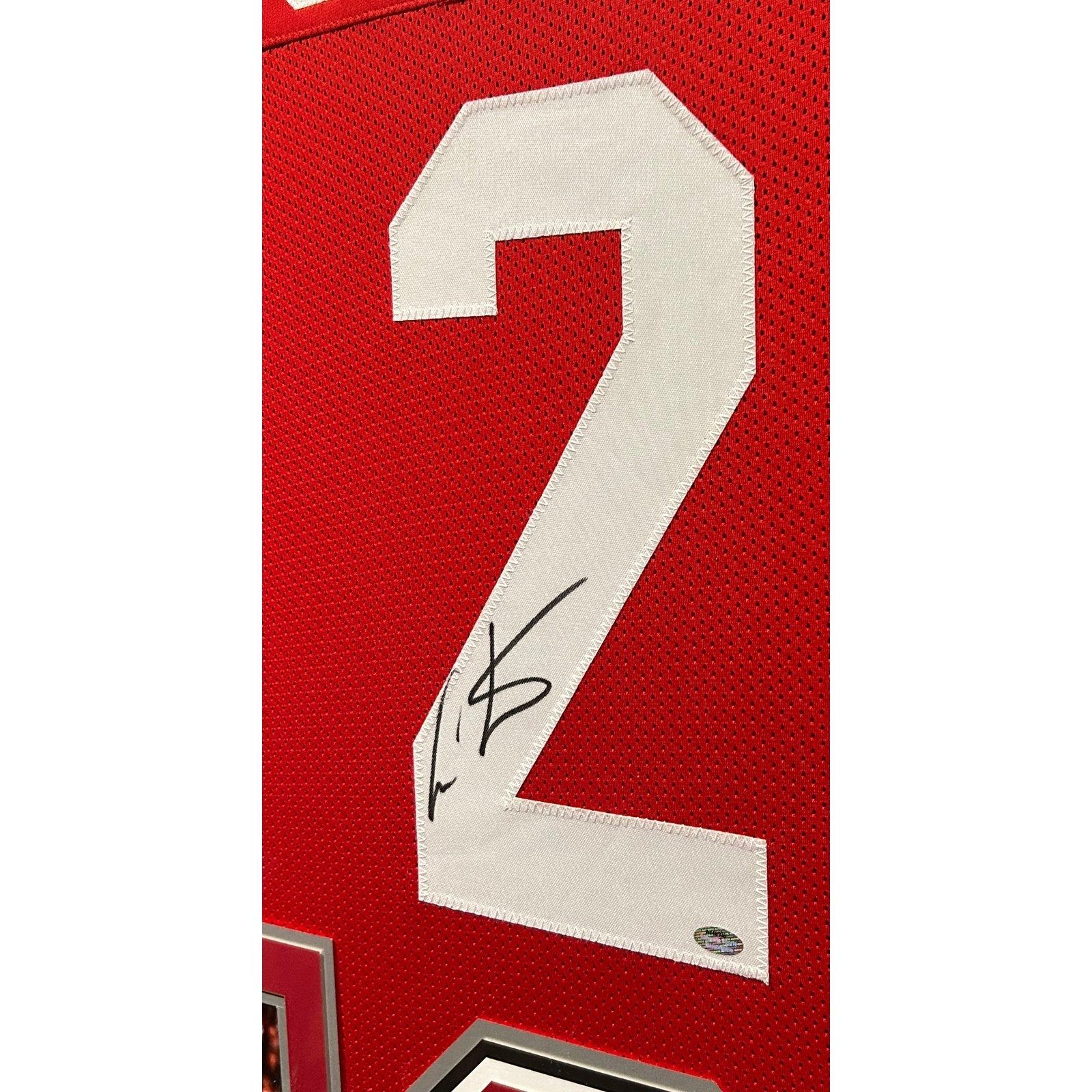 Cris Carter Signed Framed Jersey Schwartz Autographed Ohio State