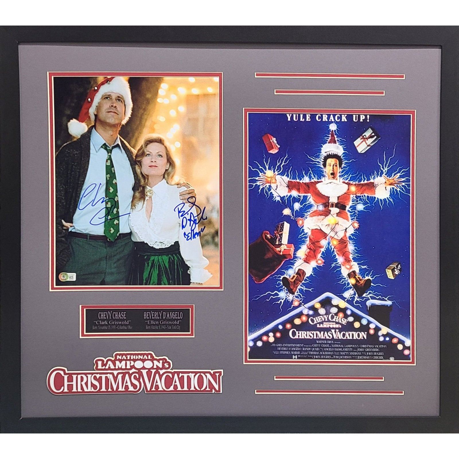 Chevy Chase & Beverly D'Angelo Framed 11x14 Beckett Signed Christmas Vacation