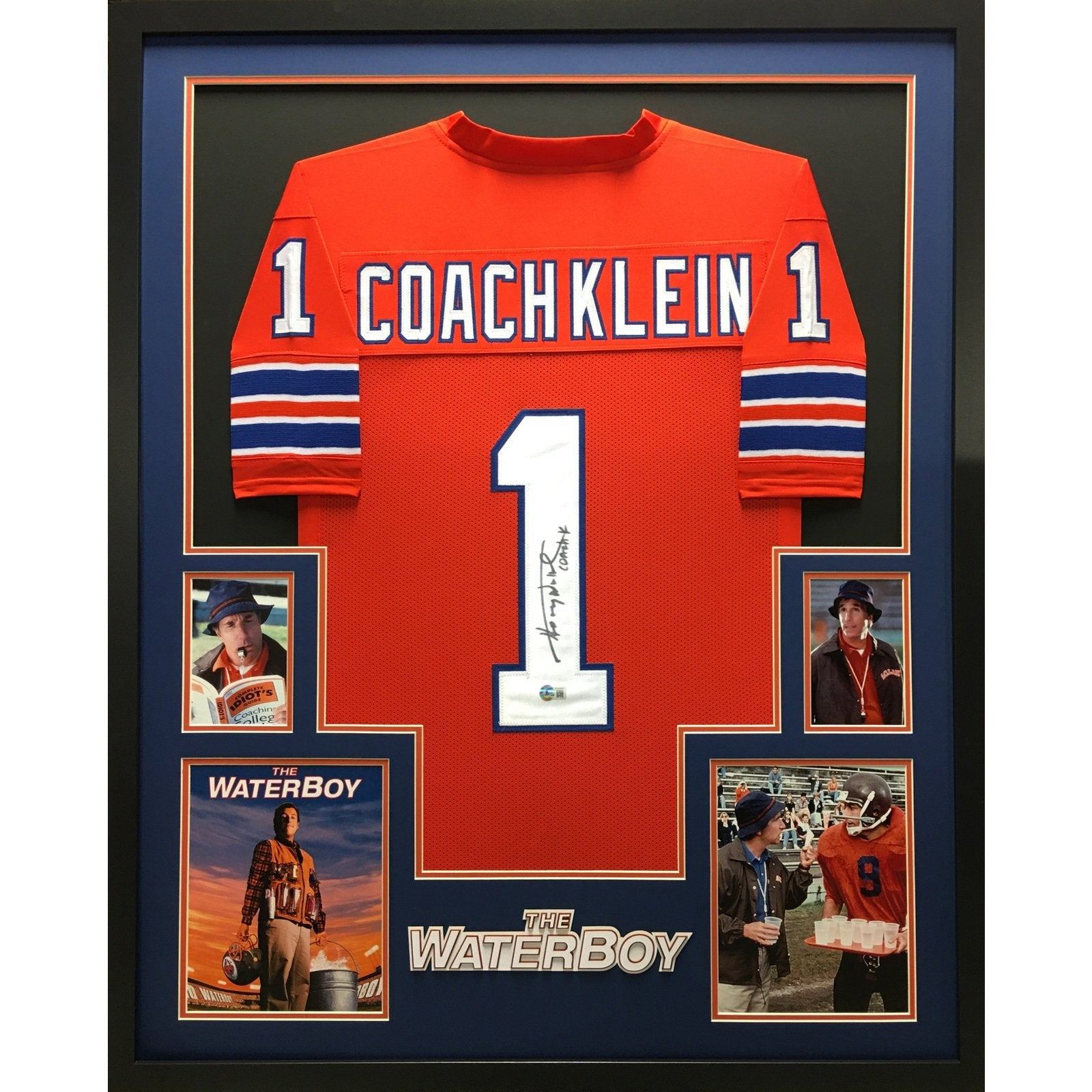 Henry Winkler Framed Signed Jersey Beckett Autographed The Waterboy Sandler