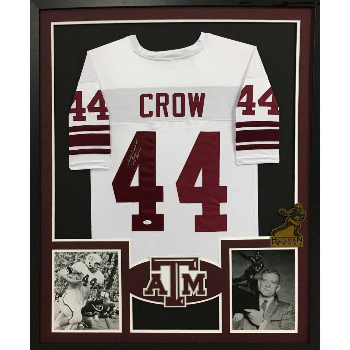 John David Crow Framed Jersey JSA Autographed Signed Texas A&M