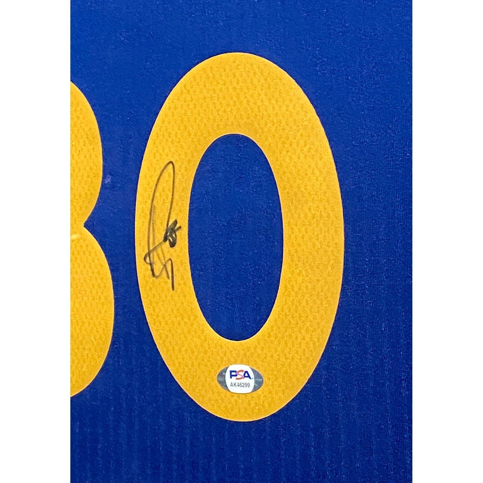 Steph Curry Framed Signed Jersey PSA/DNA Autographed Signed Golden State Warriors Stephen