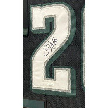 Brian Dawkins Signed Philadelphia Eagles 35 x 43 Framed Green Jersey –  Super Sports Center