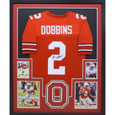 JK Dobbins Framed Signed Jersey JSA Autographed Ohio State Buckeyes J.K.