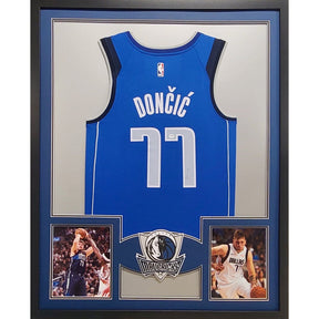 Luka Doncic Framed Signed Jersey PSA/DNA Autographed Dallas Mavericks