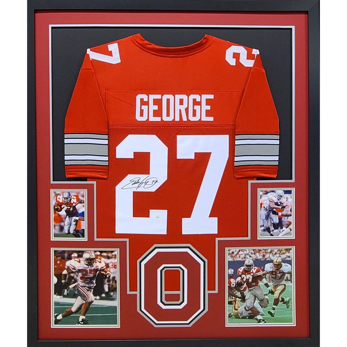 Eddie George Framed Signed Jersey JSA Autographed Ohio State Buckeyes RB4