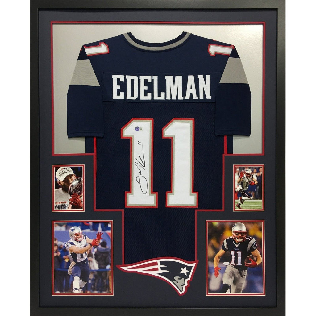 Julian Edelman Framed Signed Jersey Beckett Autographed New England Pa