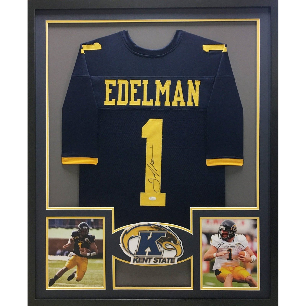 JULIAN EDELMAN NEW ENGLAND PATRIOTS SIGNED JERSEY FRAMED DISPLAY