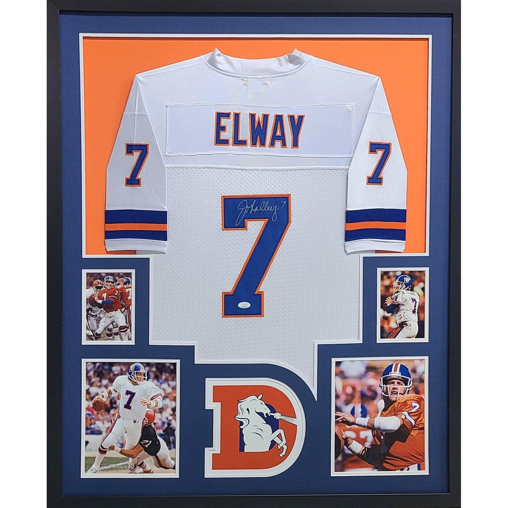 John Elway Autographed and Framed Denver Broncos Jersey