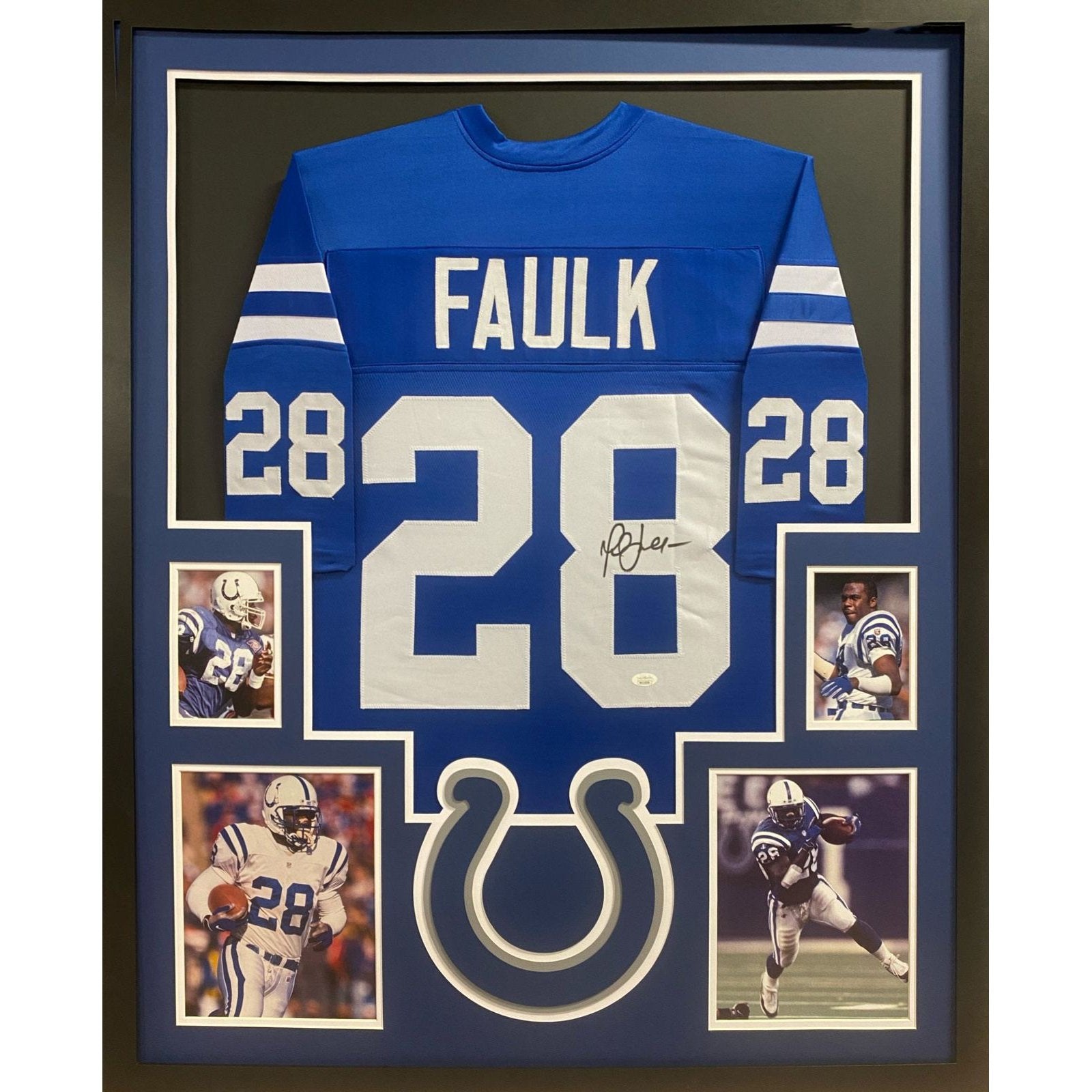 Marshall Faulk Framed Jersey JSA Autographed Signed Indianapolis Colts