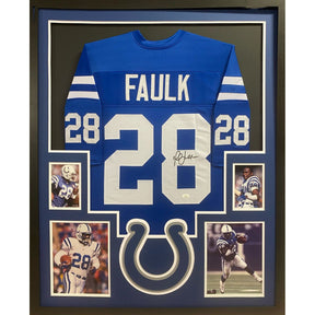 Marshall Faulk Framed Jersey JSA Autographed Signed Indianapolis Colts