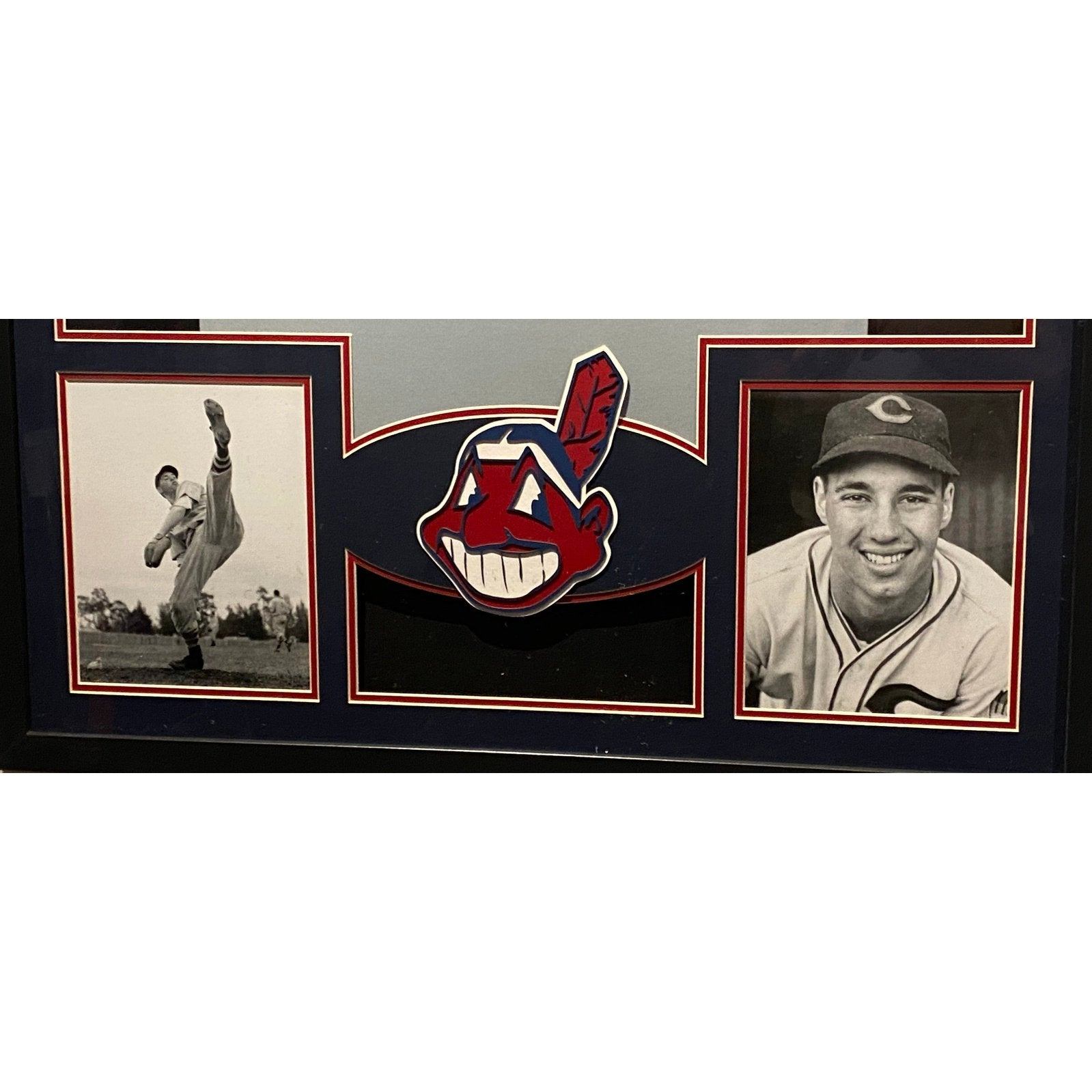 Framed Bob Feller Cleveland Indians Autographed White Mitchell & Ness Jersey  with Multiple Inscriptions - JSA Z05450