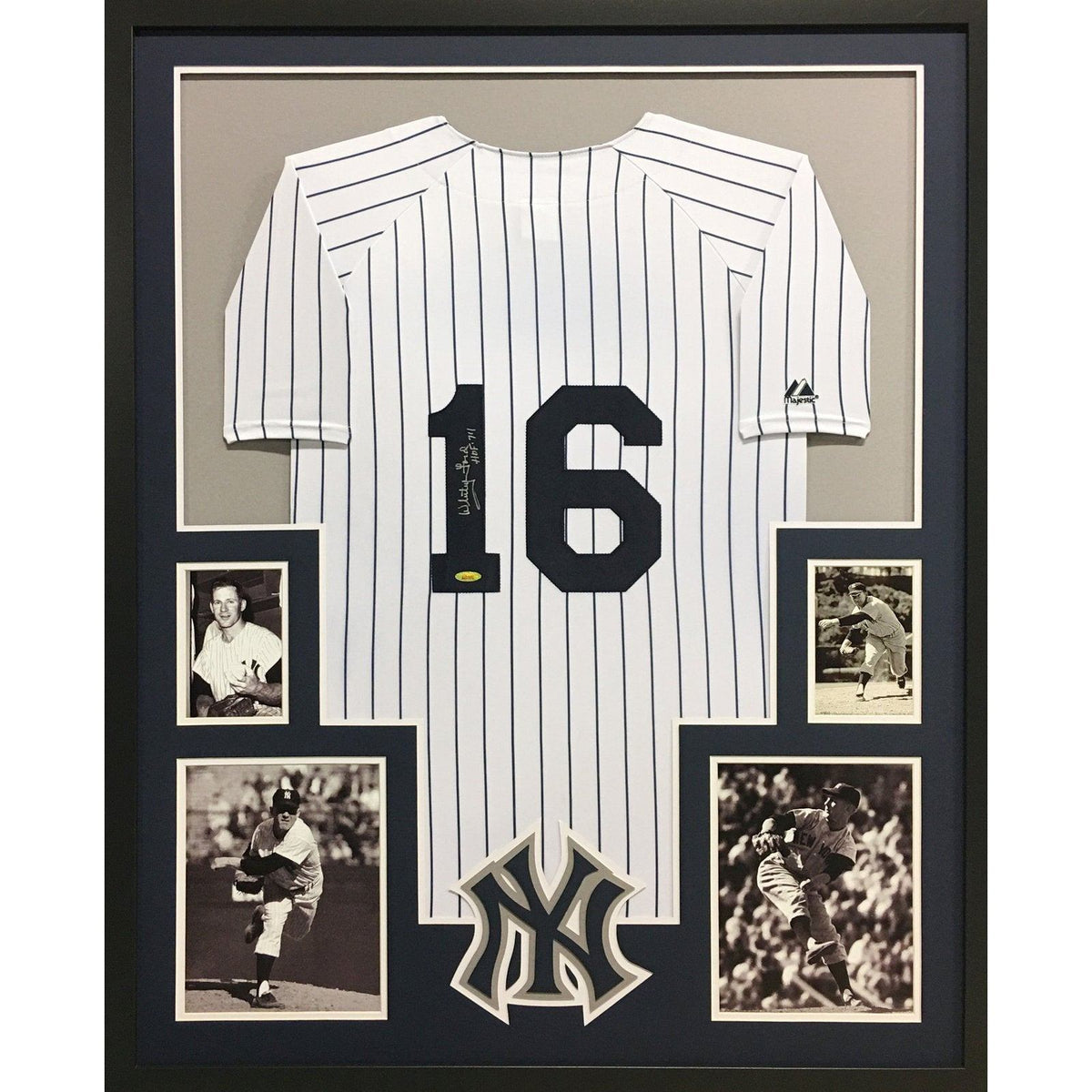 Whitey Ford Framed Signed Jersey Tristar Autographed New York Yankees