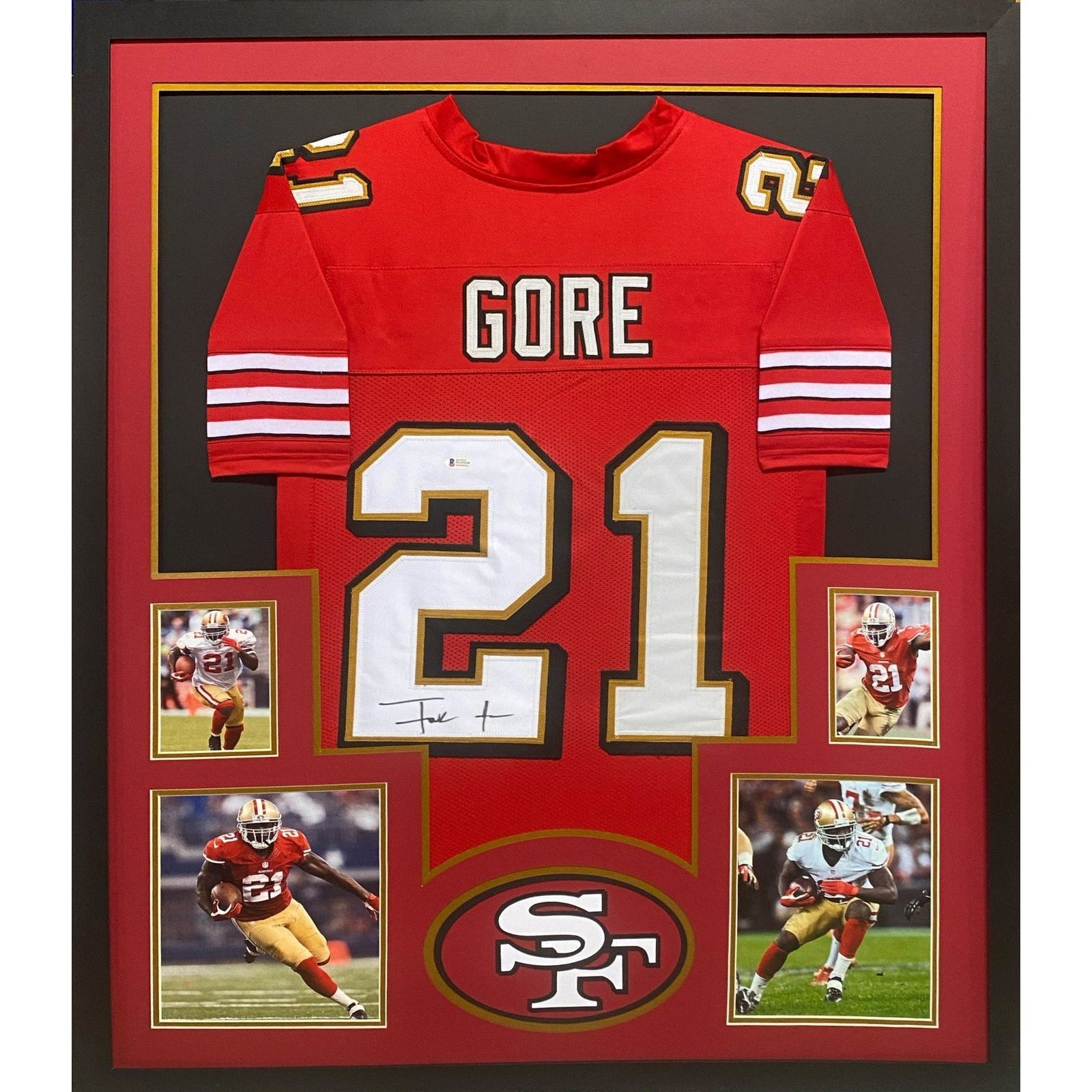 Frank Gore Framed Signed Jersey Beckett Autographed San Francisco 49ers