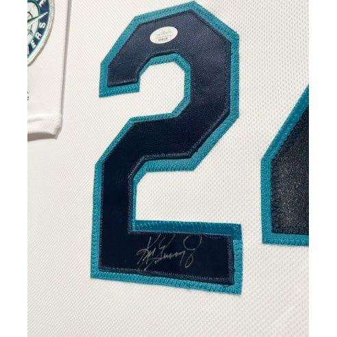 Ken Griffey Jr. Autographed and Framed White Mariners Jersey