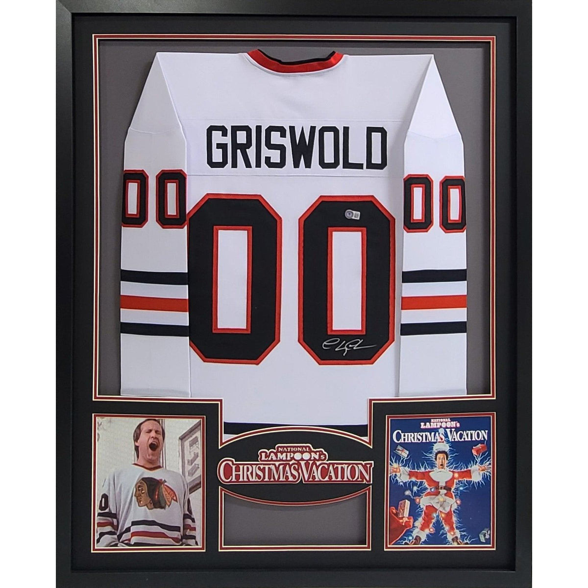 Chevy Chase Signed Framed Jersey Beckett Griswold Christmas Vacation