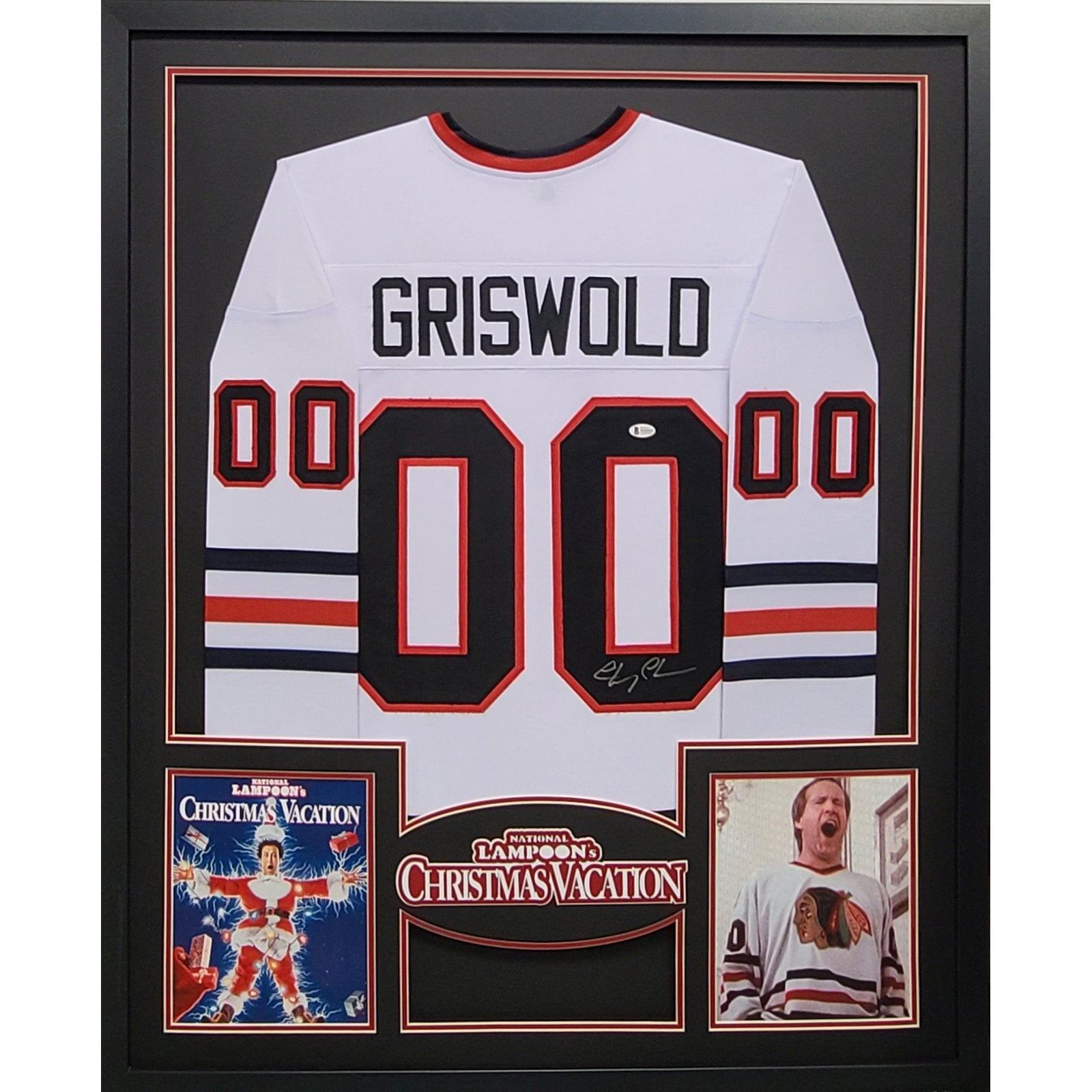 Chevy Chase Framed Signed Jersey Beckett Autographed Signed Christmas Vacation Griswold