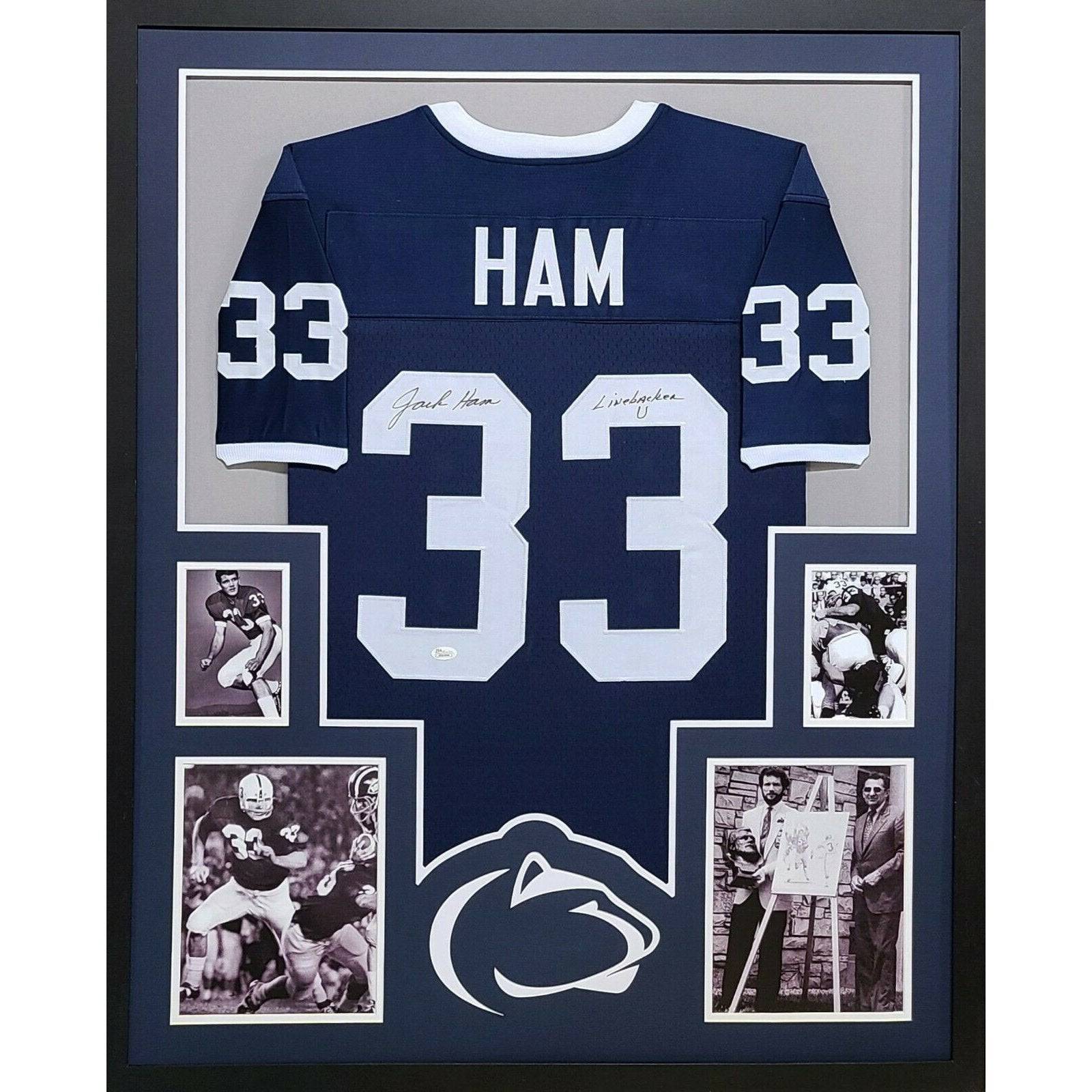 Jack Ham Framed Jersey JSA Autographed Signed Penn State Pittsburgh Steelers