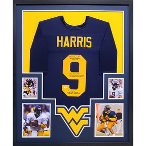 Major Harris Signed Framed Jersey JSA Autographed West Virginia Mountaineers