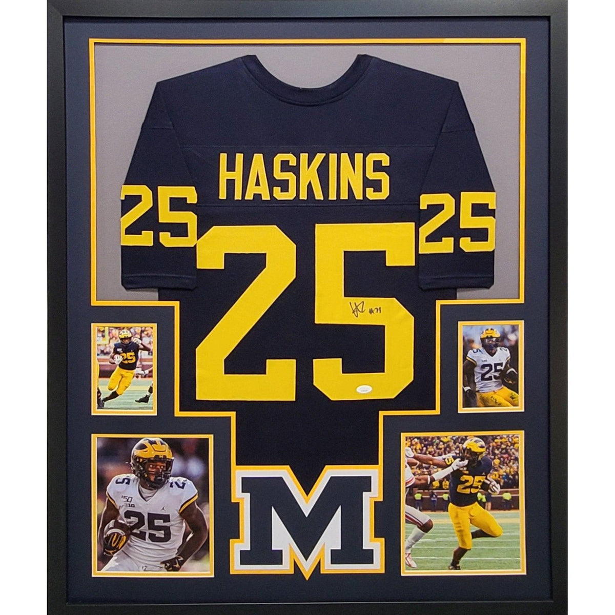 Hassan Haskins Framed Signed Jersey JSA Autographed Signed Michigan