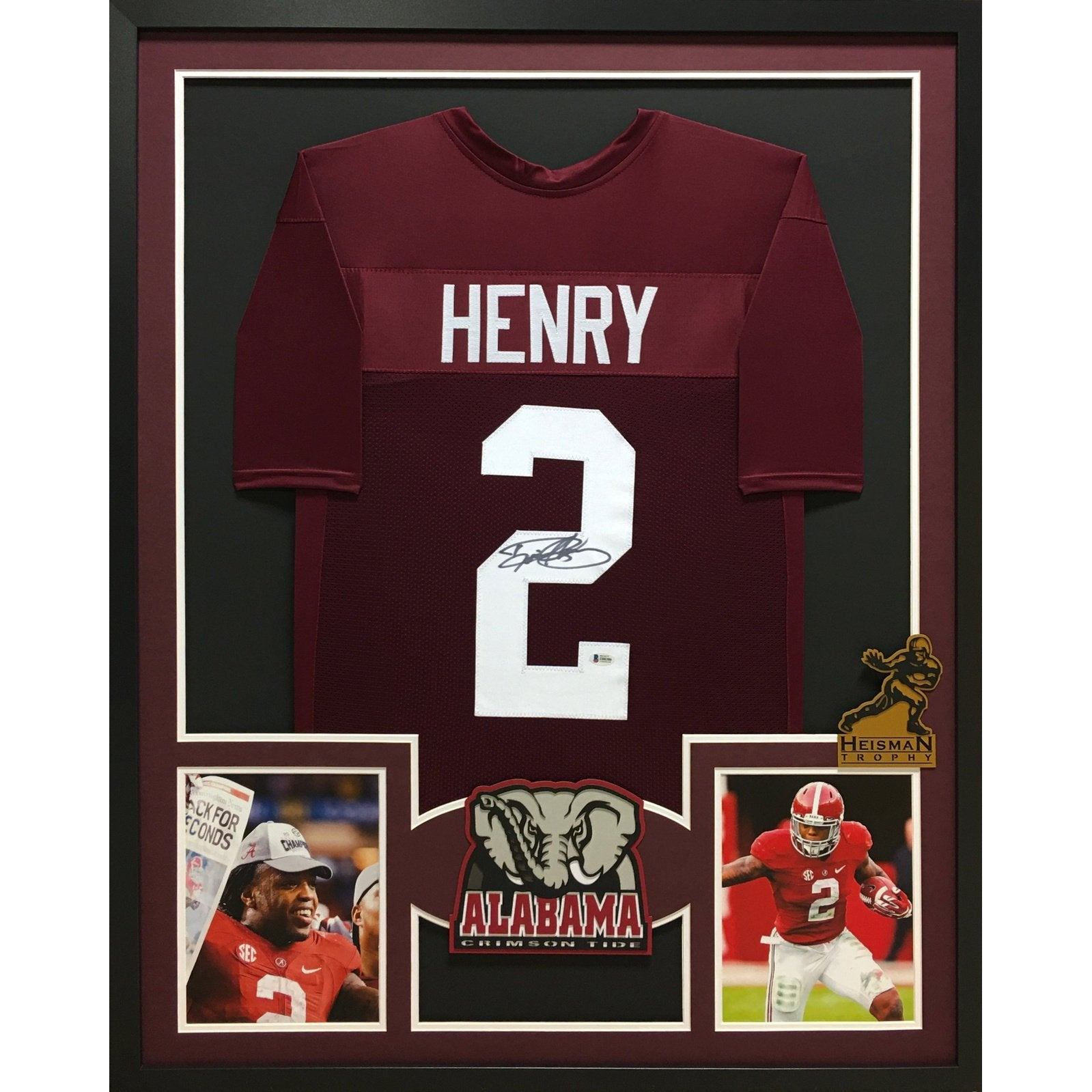 Derrick Henry Framed Signed Jersey Beckett Autographed Alabama Crimson Tide