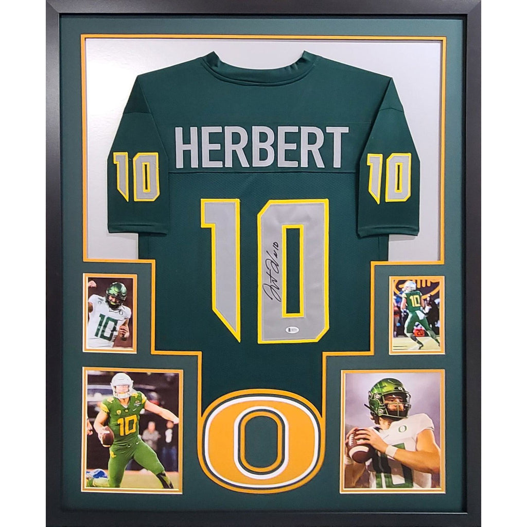 Oregon Ducks Justin Herbert Autographed Framed Yellow, 58% OFF