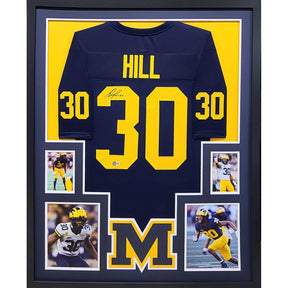 Daxton Hill Framed Signed Michigan Jersey Beckett Autographed