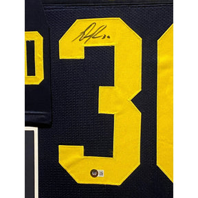 Daxton Hill Framed Signed Michigan Jersey Beckett Autographed