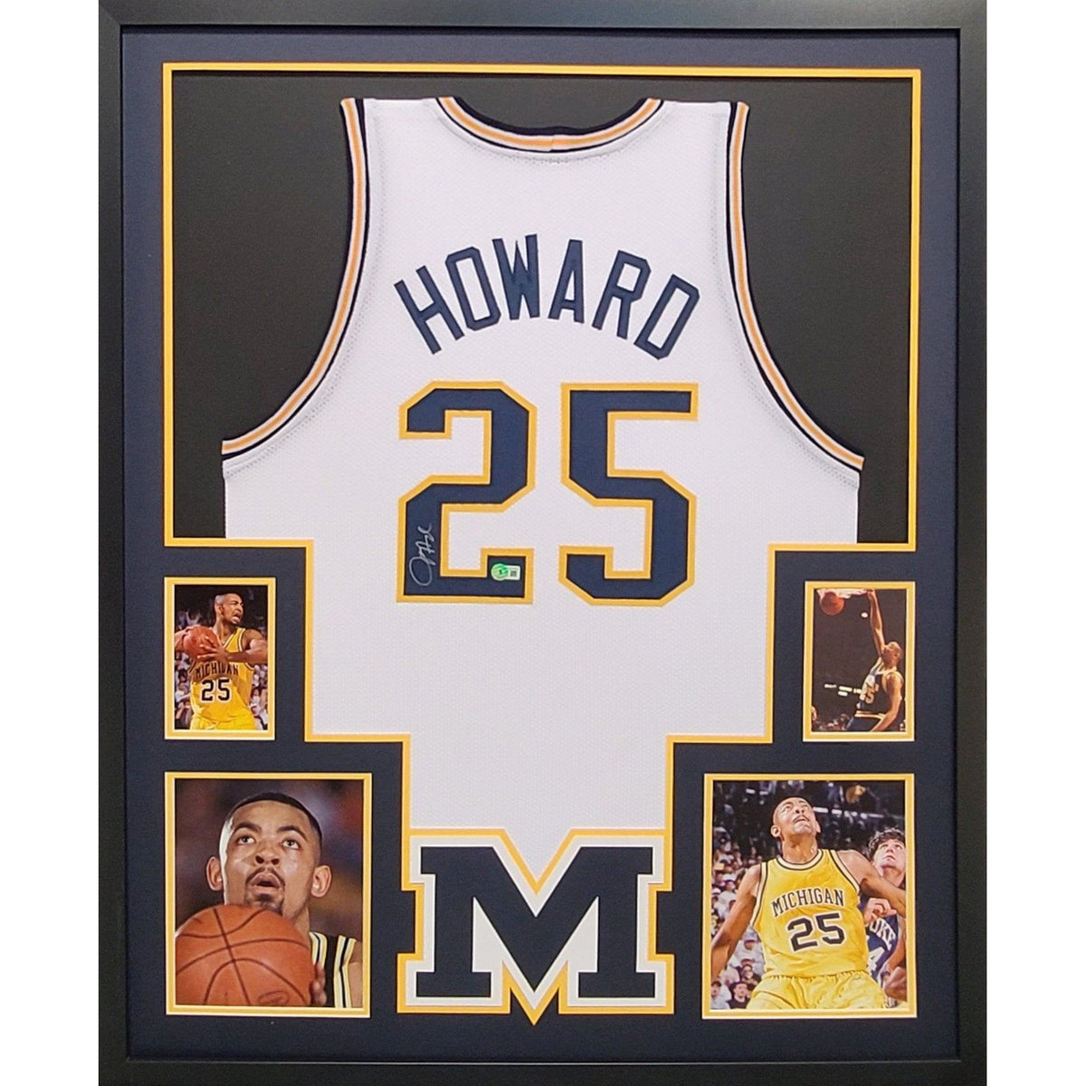 Juwan Howard Framed Signed Jersey Beckett Autographed Michigan Wolverines