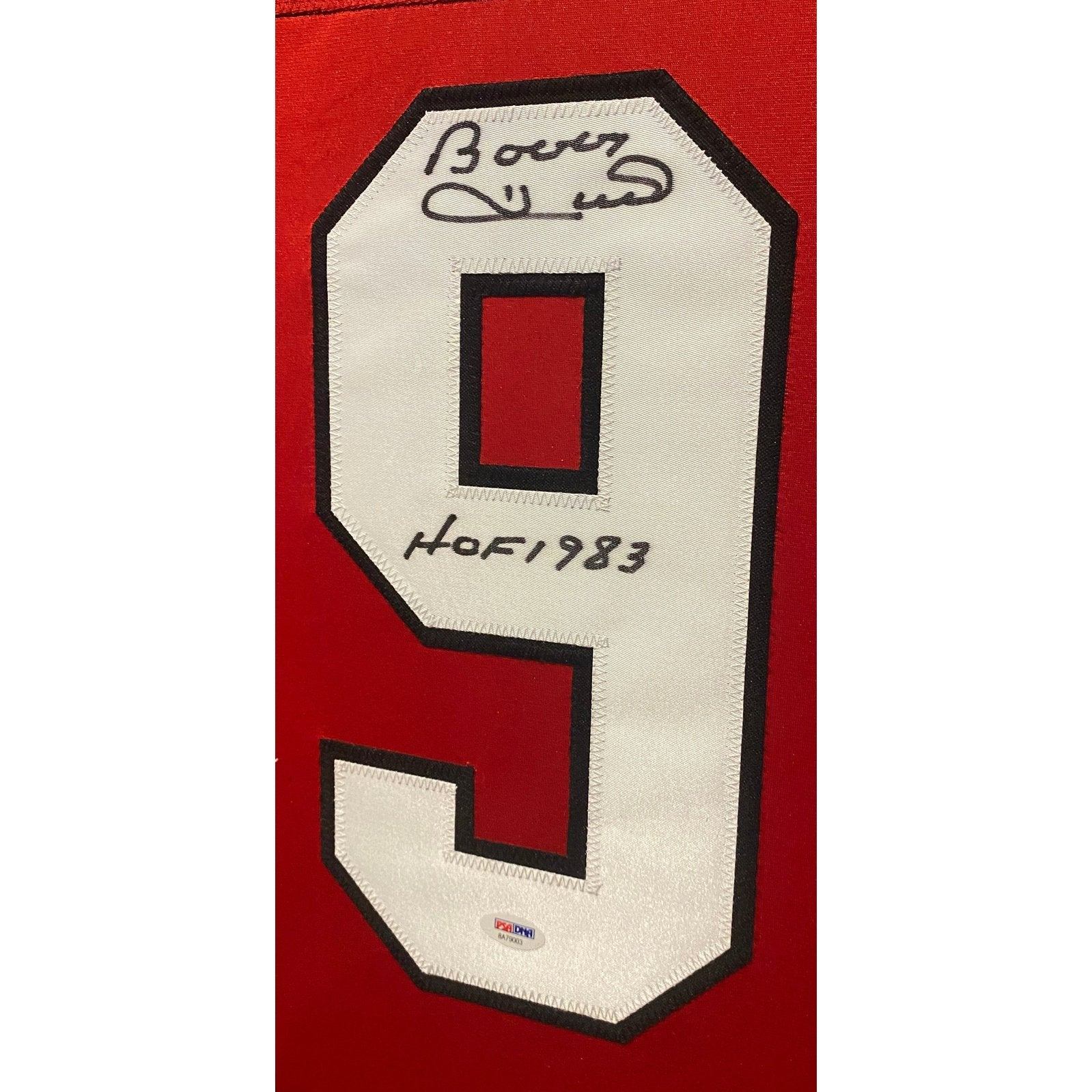 Bobby Hull Signed Framed Custom Red Pro-Style Hockey Jersey BAS