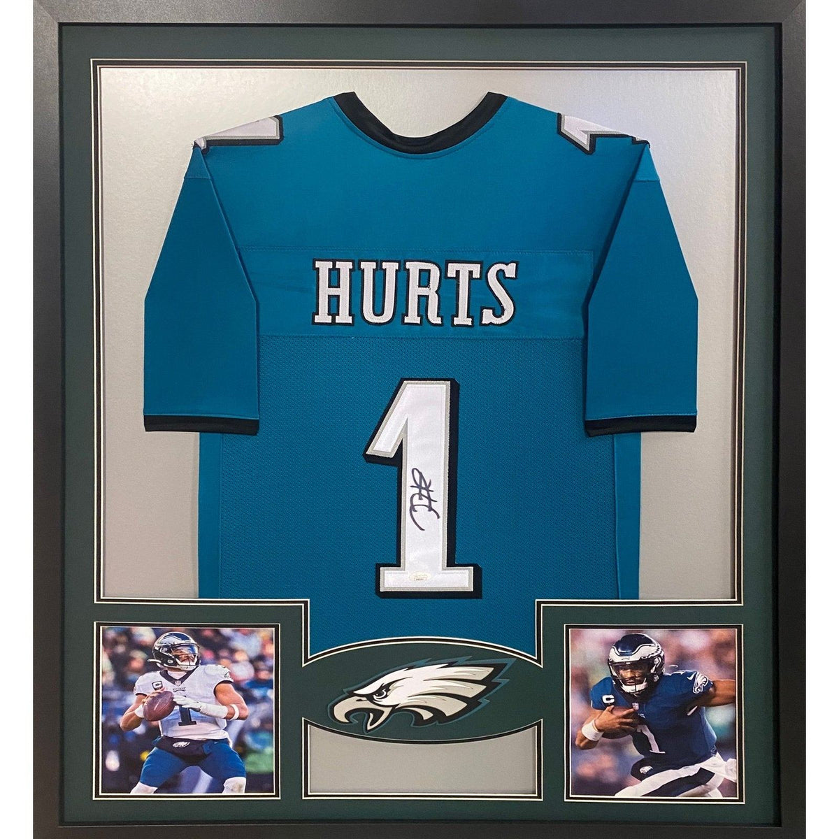 Jalen Hurts Philadelphia Eagles Autographed Framed White Jersey - JSA  Authenticated